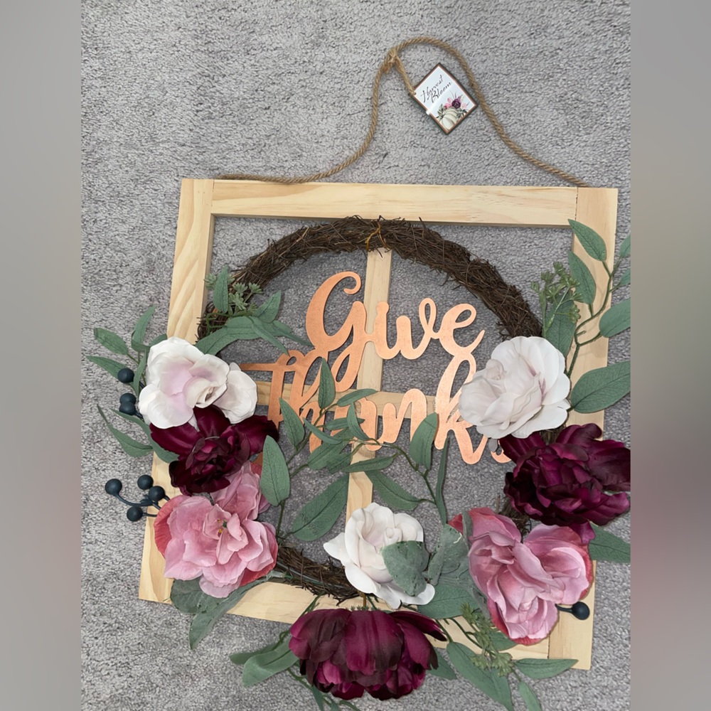 Door hanger give thanks cute spring fall
